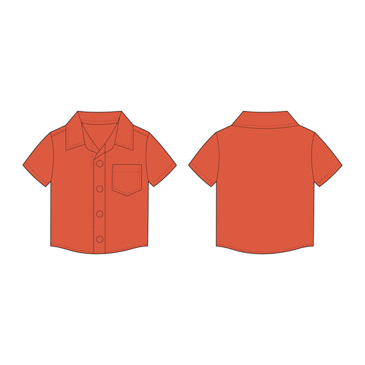 Kids - Boy's Half Sleeves Shirt Sewing Pattern - A0006-25-Y-8