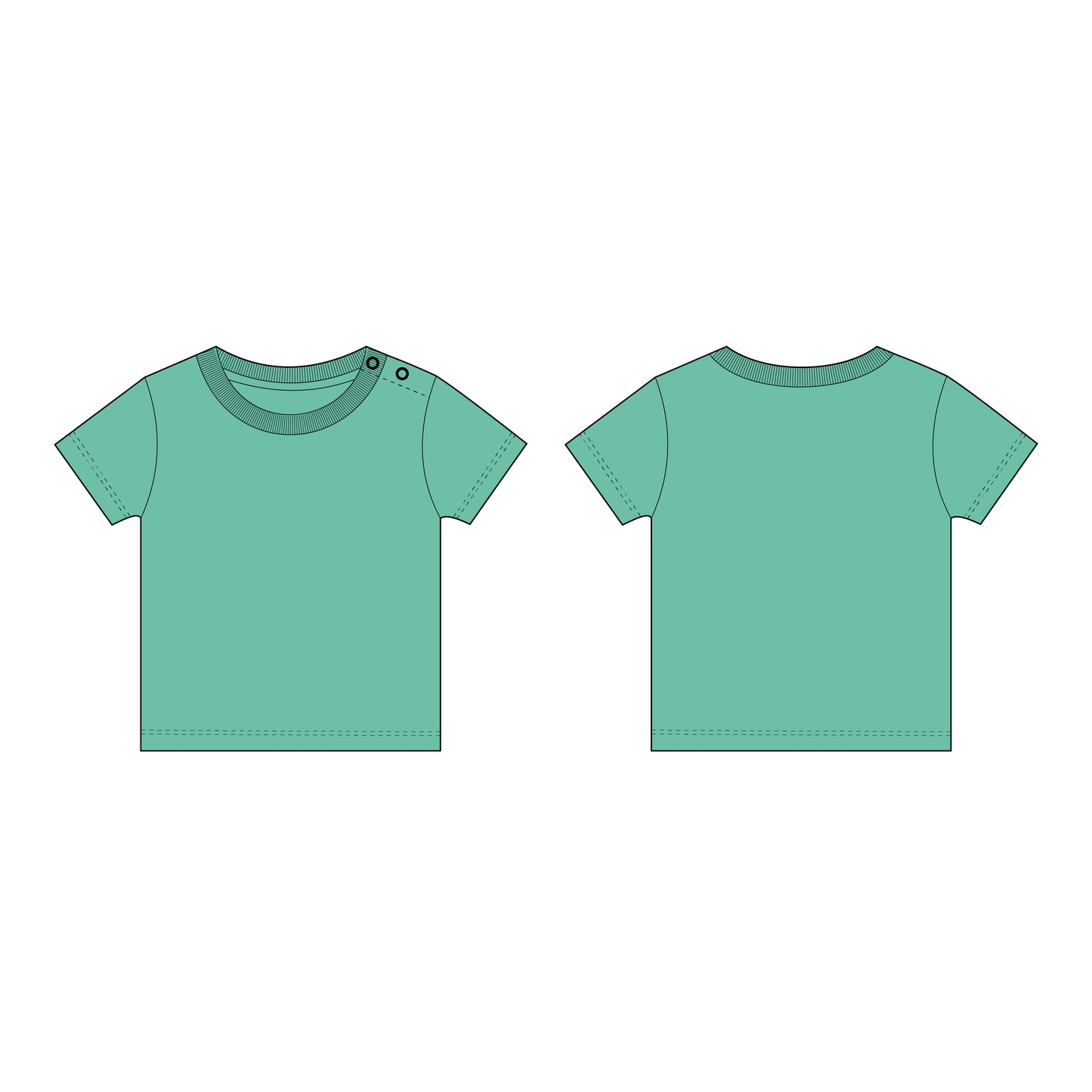 Kids - Boy's Half Sleeves T-Shirt Sewing Pattern - A0008-25-Y-8
