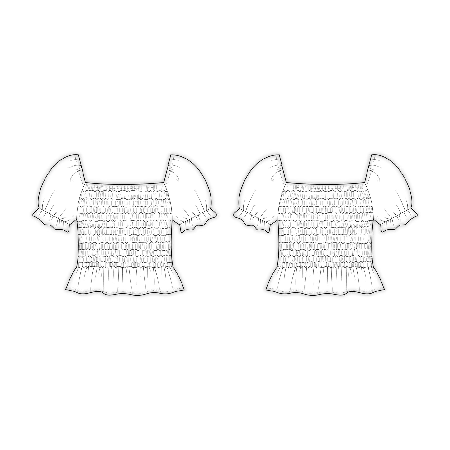 Kids - Girl's Smoking Top Sewing Pattern - A0005-25-Y-8