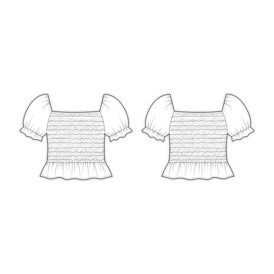 Kids - Girl's Smoking Top Sewing Pattern - A0005-25-Y-8