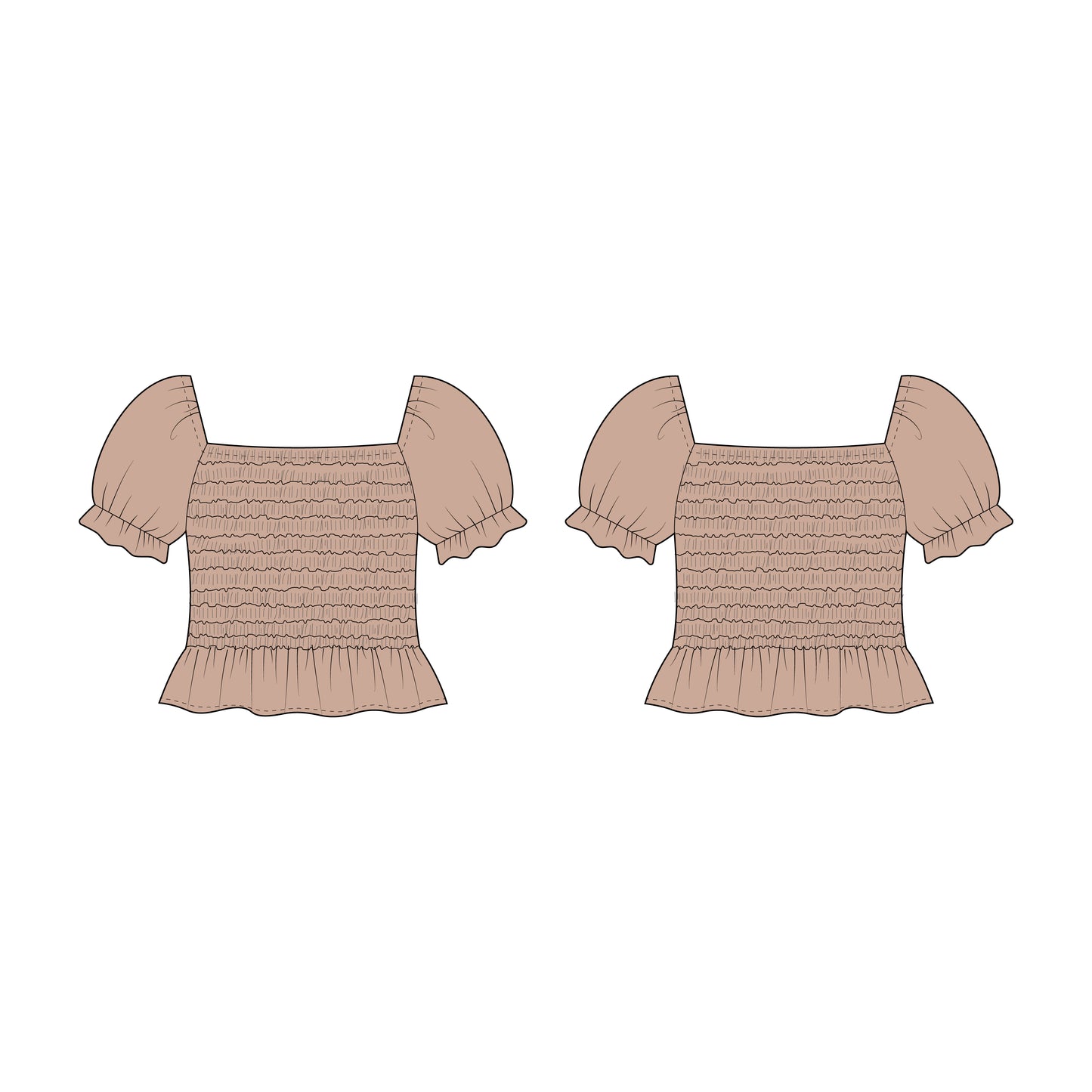 Kids - Girl's Smoking Top Sewing Pattern - A0005-25-Y-8