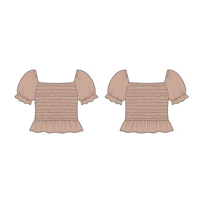 Kids - Girl's Smoking Top Sewing Pattern - A0005-25-Y-8