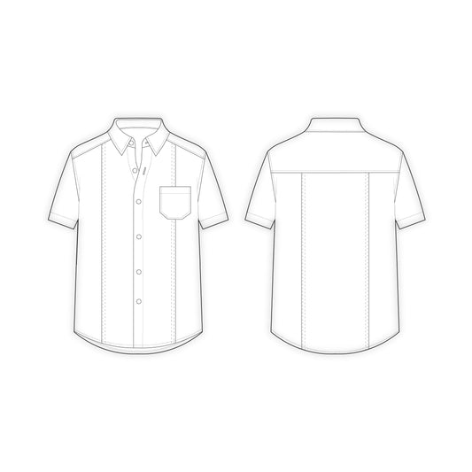 Men's Half Sleeves Shirt Sewing Pattern - A0004-22-V-04