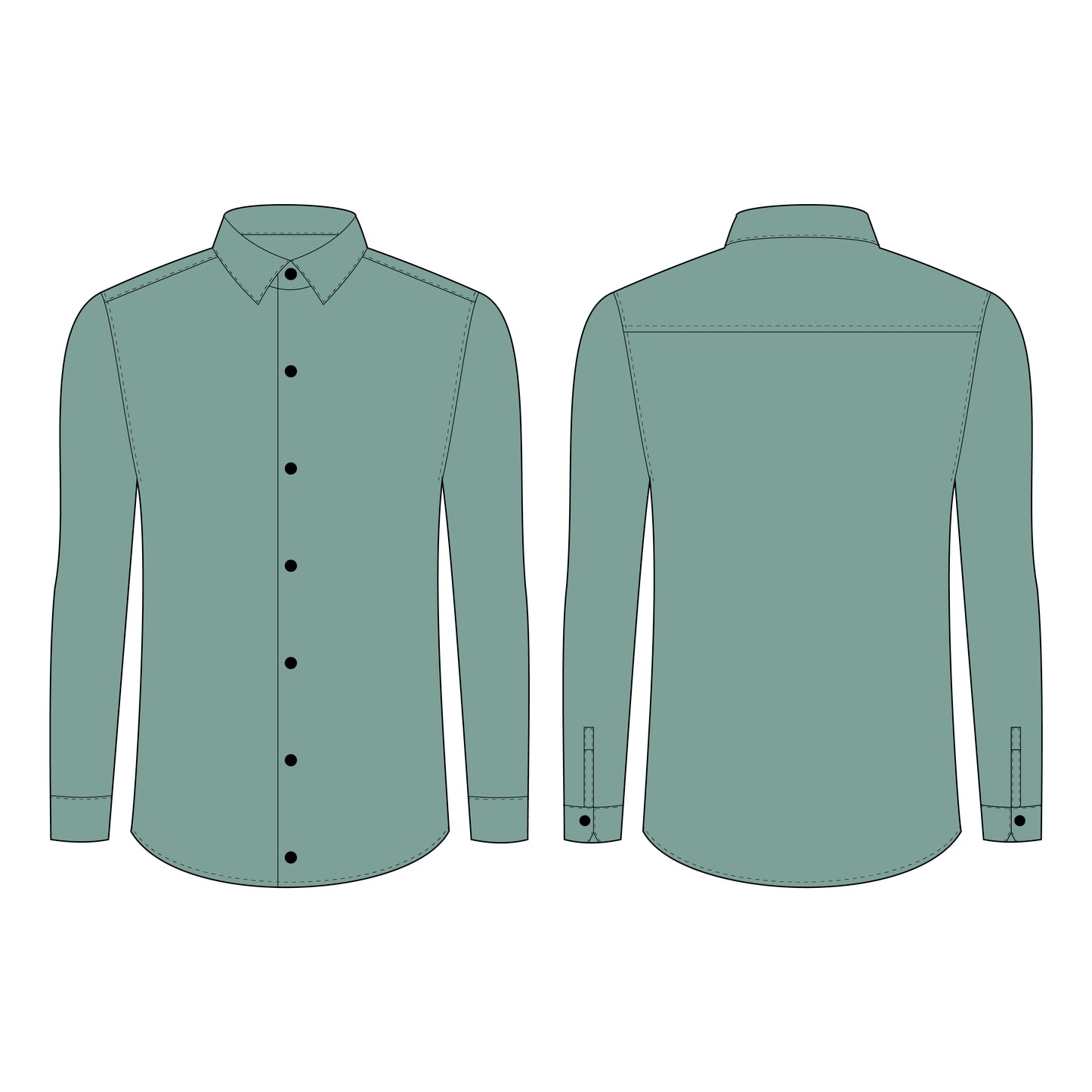 Men's Full Sleeves (Partywear) Shirt Sewing Pattern - A0003-23-W-3