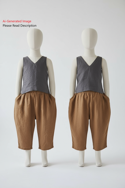 Kids - Girl's Top & Pant Co-ord Set Sewing Pattern - A0007-25-Y-8