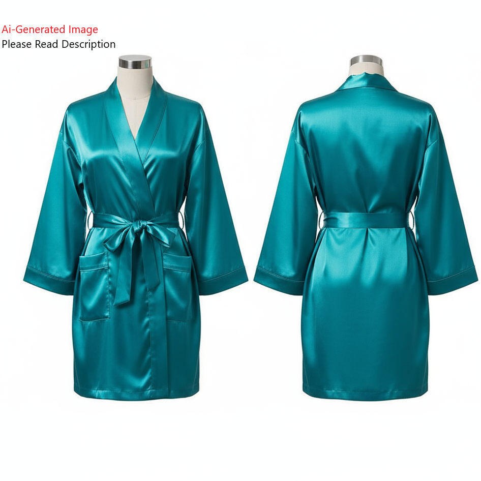 Women's Short Length Bathrobe Sewing Pattern - A0002-25-Y-2