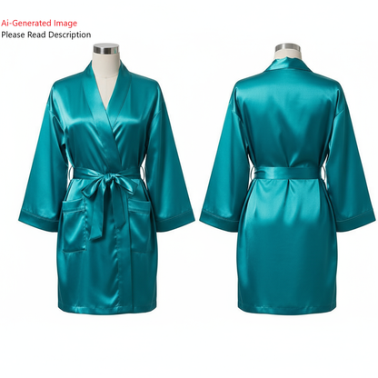 Women's Short Length Bathrobe Sewing Pattern - A0002-25-Y-2