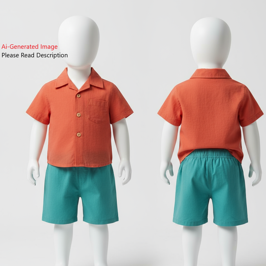 Kids - Boy's Shirt & Shorts Co-ord Set Sewing Pattern - A0006-25-Y-8