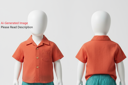 Kids - Boy's Half Sleeves Shirt Sewing Pattern - A0006-25-Y-8