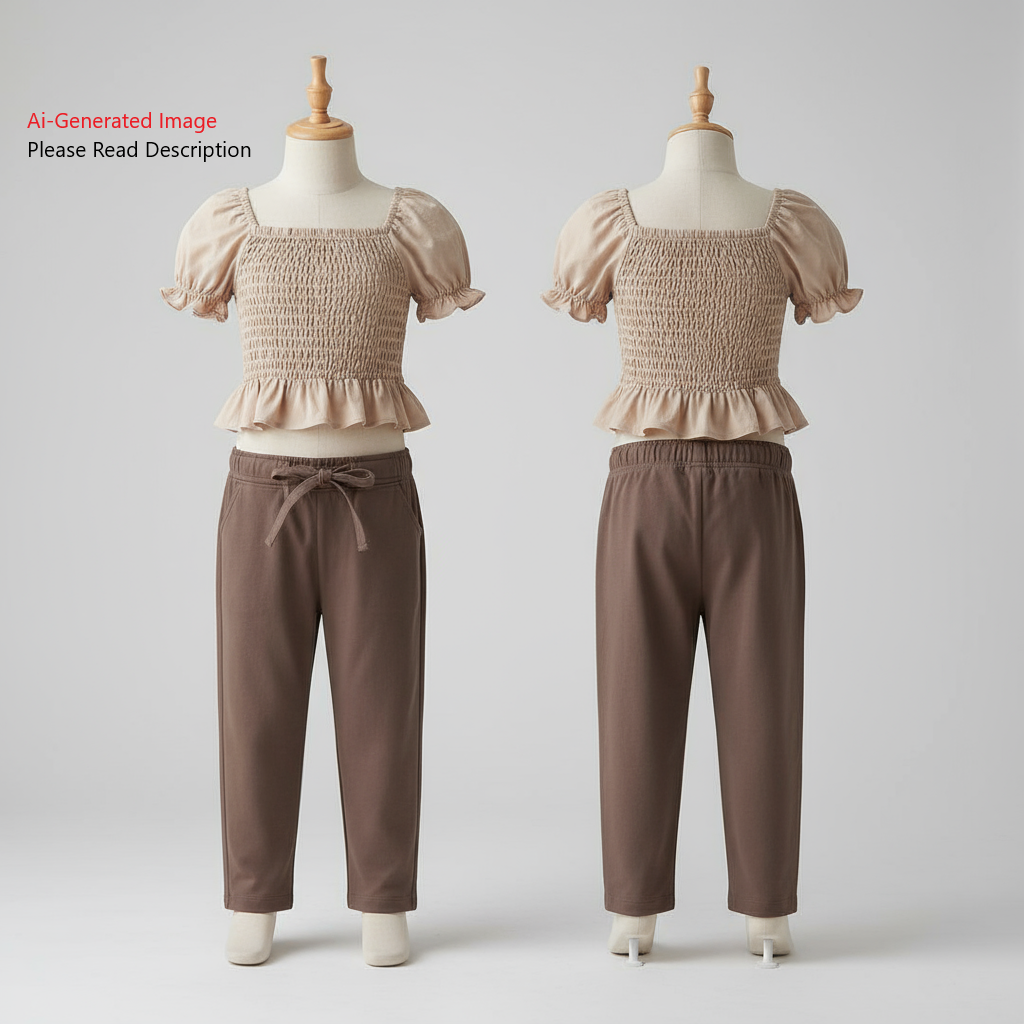 Kids - Girl's Top & Pant Co-ord Set Sewing Pattern - A0005-25-Y-8