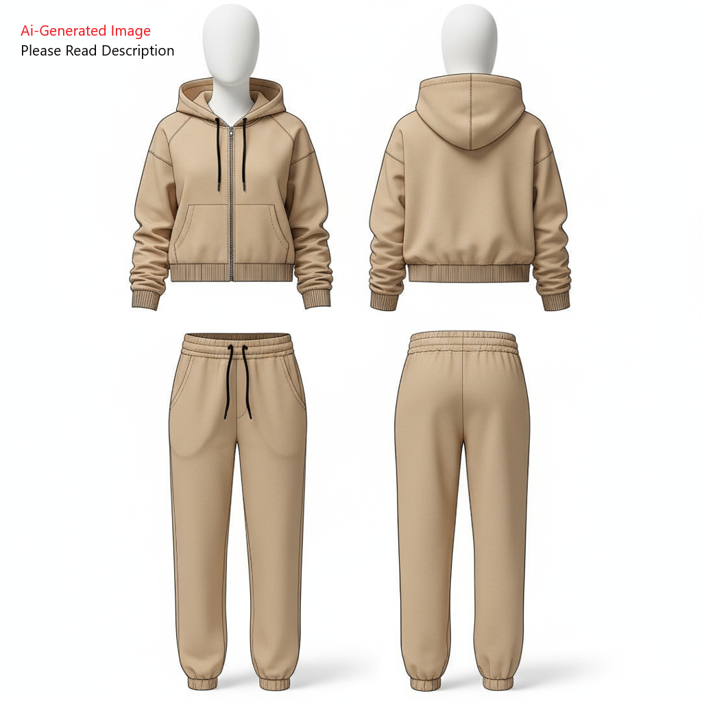 Women's Full Sleeves Regular Fit Co-ord Set Sewing Pattern - A0001-23-W-1